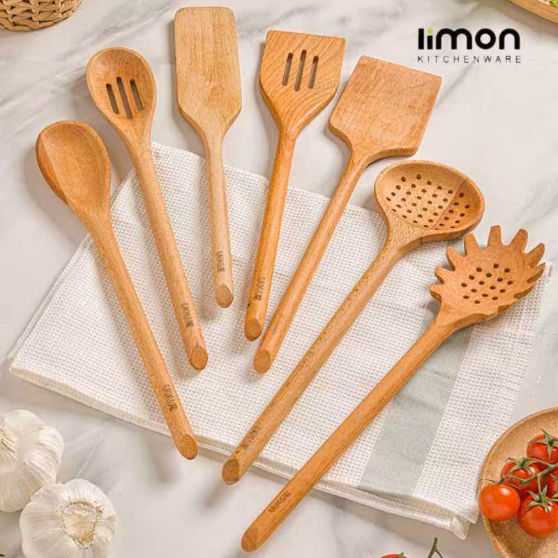 کفگیر ملاقه چوبی لیمون ست 7 عددی 2339