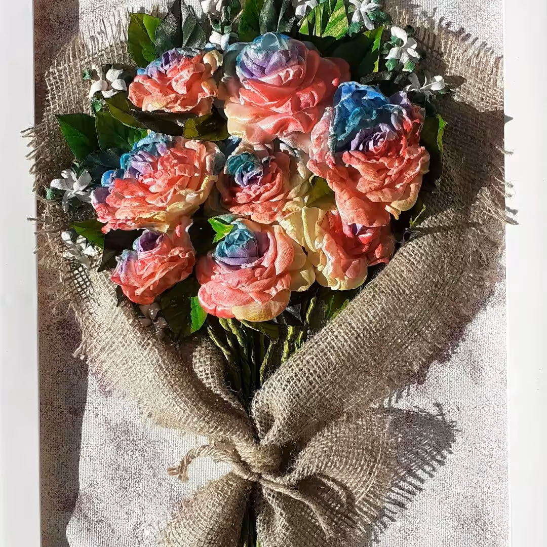 تابلوی روباندوزی طرح رز 7رنگ 