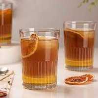 لیوان شیشه ای شیاردار سیصدو پنجاه  سی سی لیمون