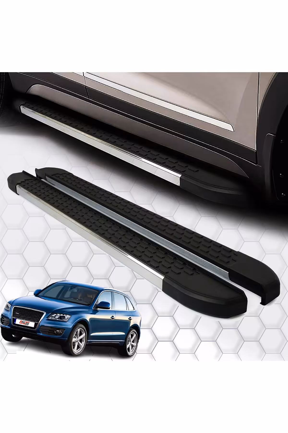 محافظ پلاستیکی رکاب AUDI Q5 NEVADA SIDE STEP CHROME 2009 و بعد Omsa