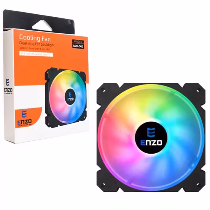 فن کیس 12*12 سانتی متر RGB دار انزو ENZO FAN-003