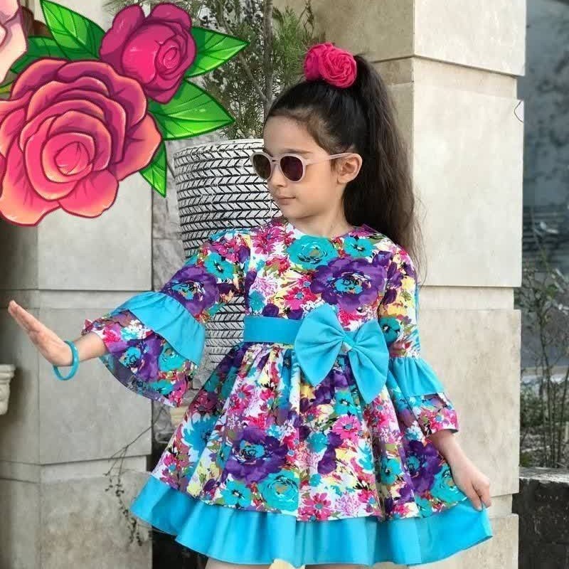 پیراهن اسپانیایی طرح ابرنگی