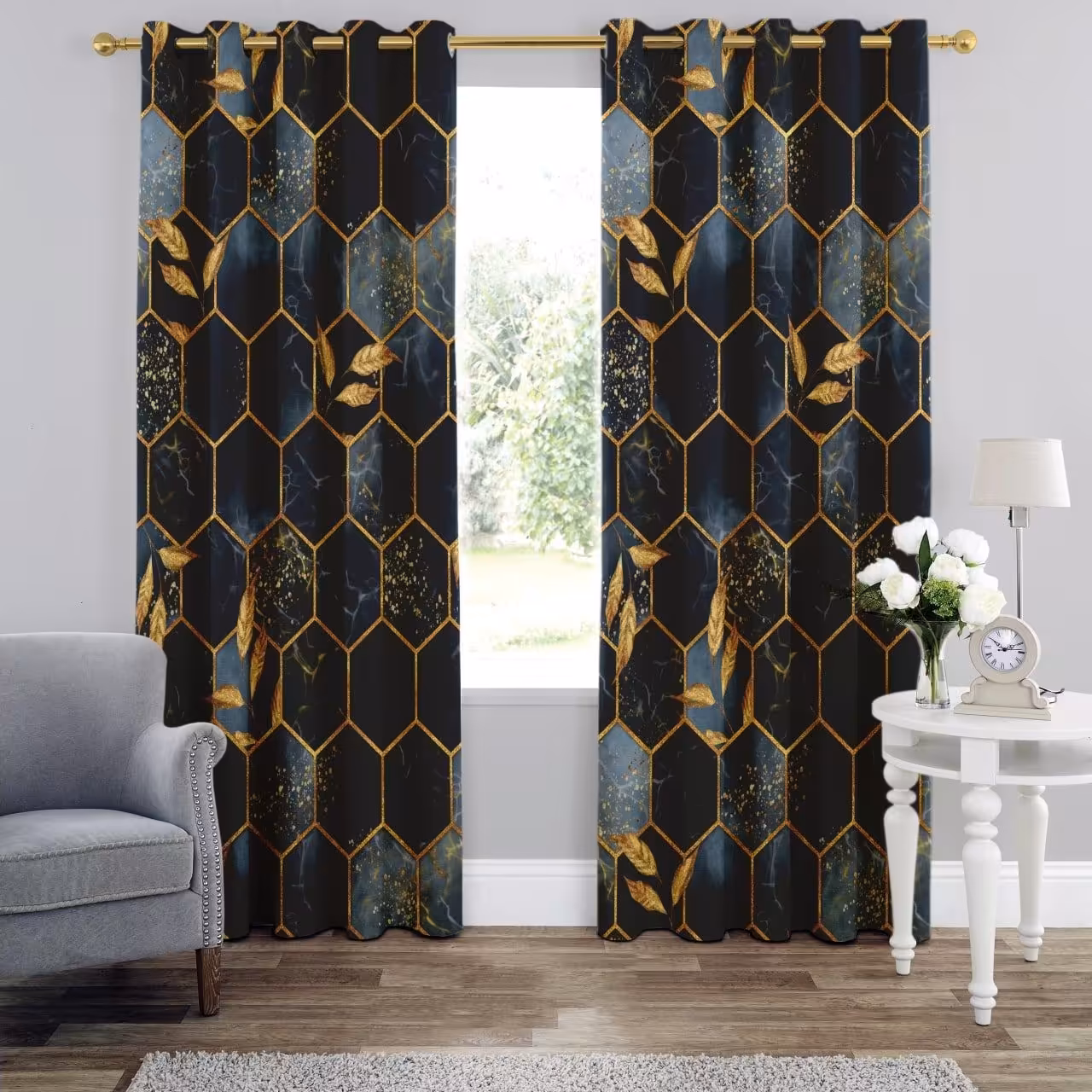 پرده چاپی  پانچ  طرح سنگ کد 1056