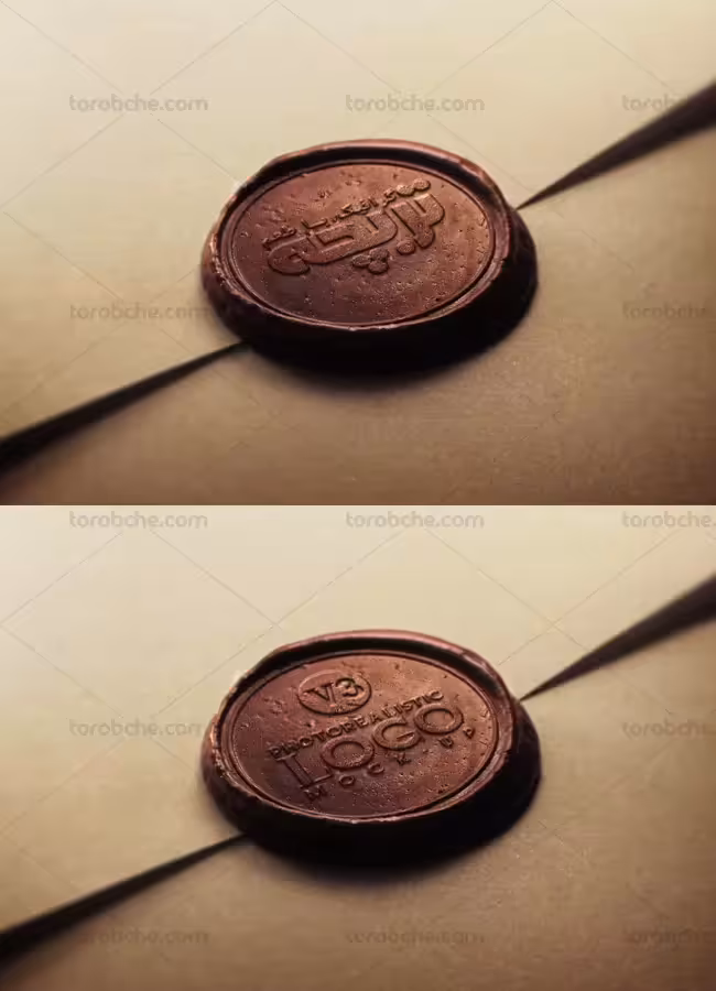 موکاپ لوگوی مهر و موم پاکت نامه - گرافیک با طعم تربچه