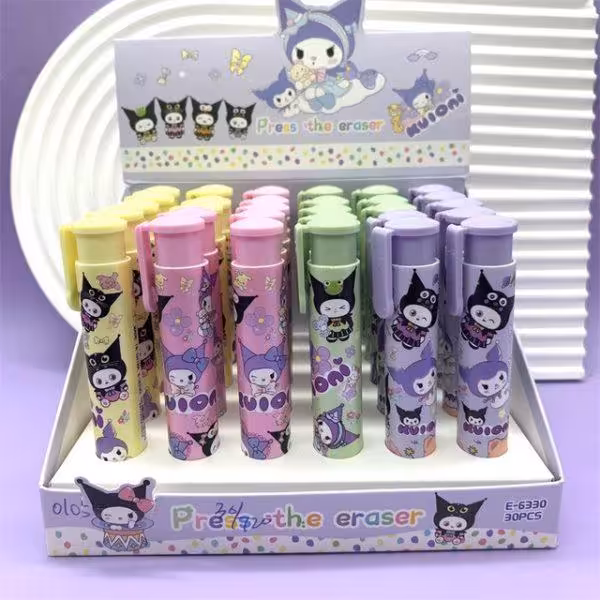 پاک کن فانتزی اتودی فشاری کرومی ملودی بسته 30 عددی