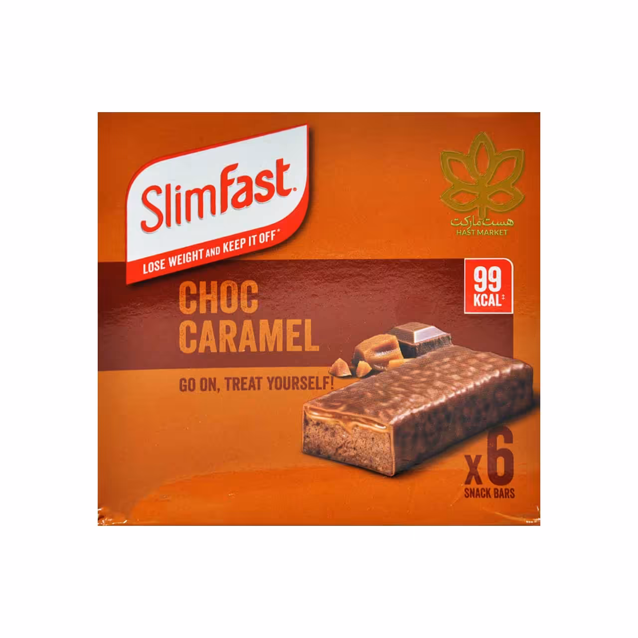 شکلات بار رژیمی کاراملی 6 عدد اسلیم فست - slimfast