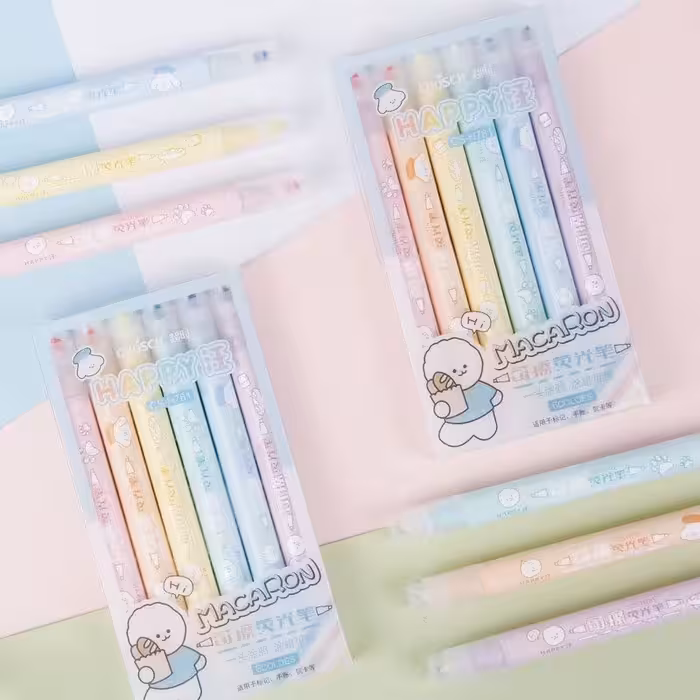 ست هایلایت 6 عددی دو سر پاستیلی طرح سگ