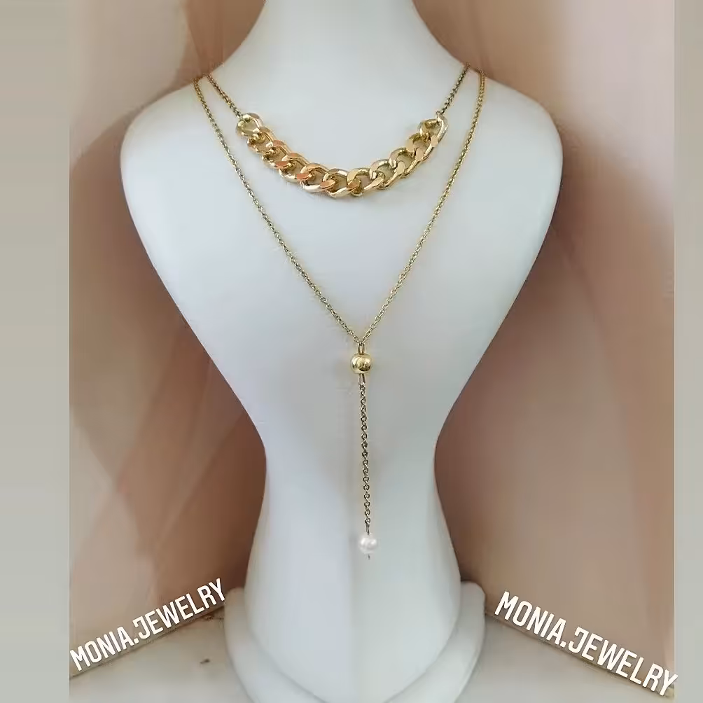 گردنبند دولاین رنگ ثابت ضدحساسیت درجه یک