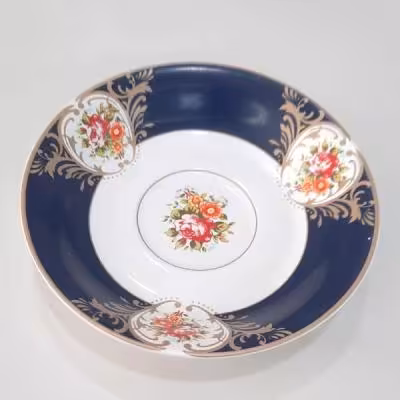 نعلبکی سرگل سورمه ای 6 عددی