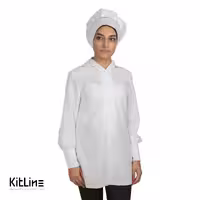 شومیز ترگال کجراه آستین چین دار سفید سورا