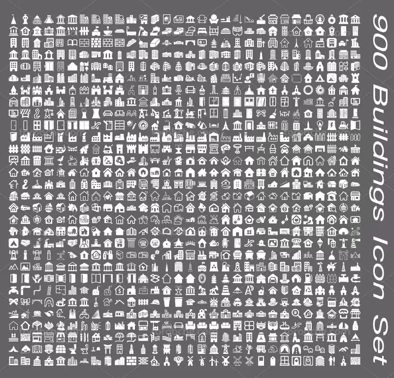 وکتور ست 900 آیکون ساخت و ساز | گرافیک با طعم تربچه