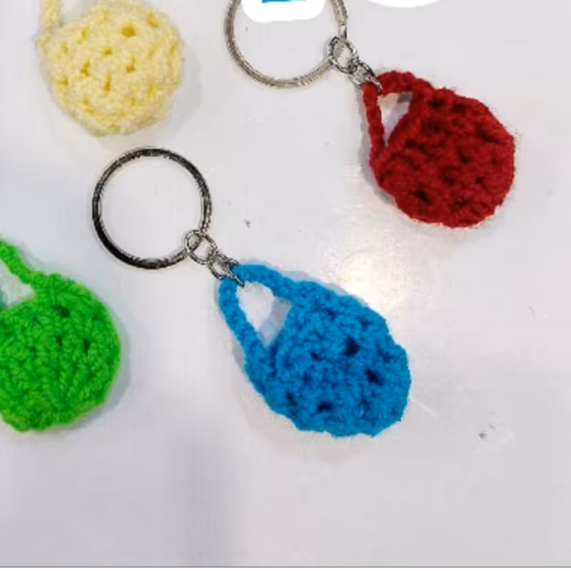 جا سوییچی کاموایی  بافتی کیف با حلقه رنگ ثابت      