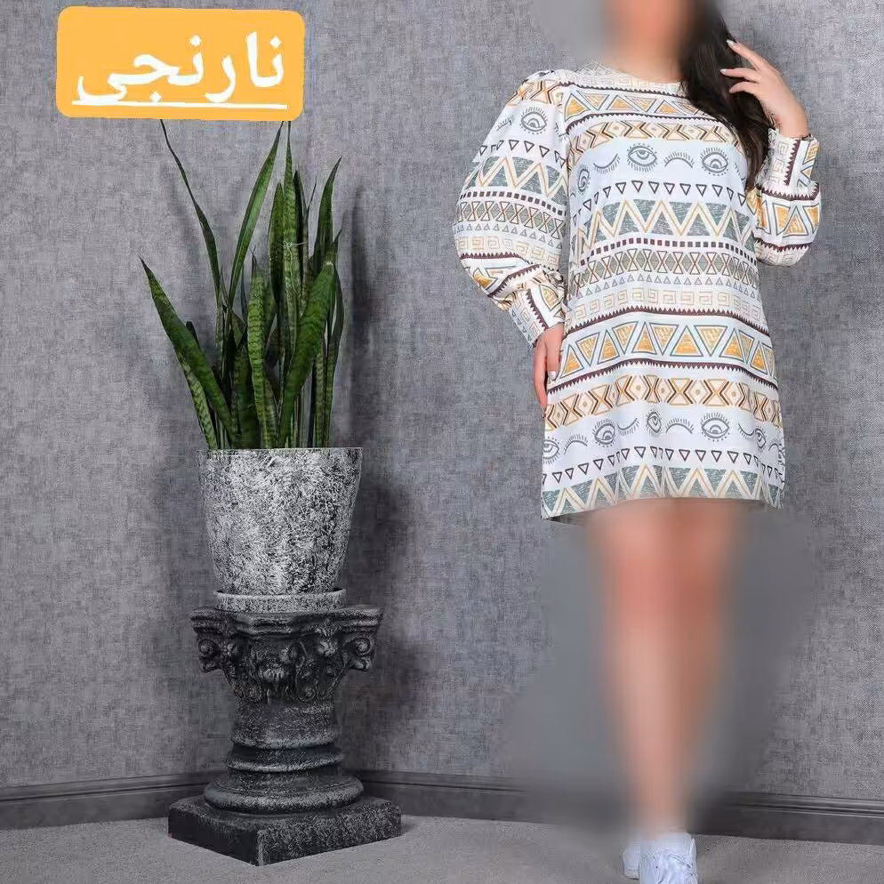 تونیک مانتویی طرح مصری لنین چاپی درجه 1 فری سایز
