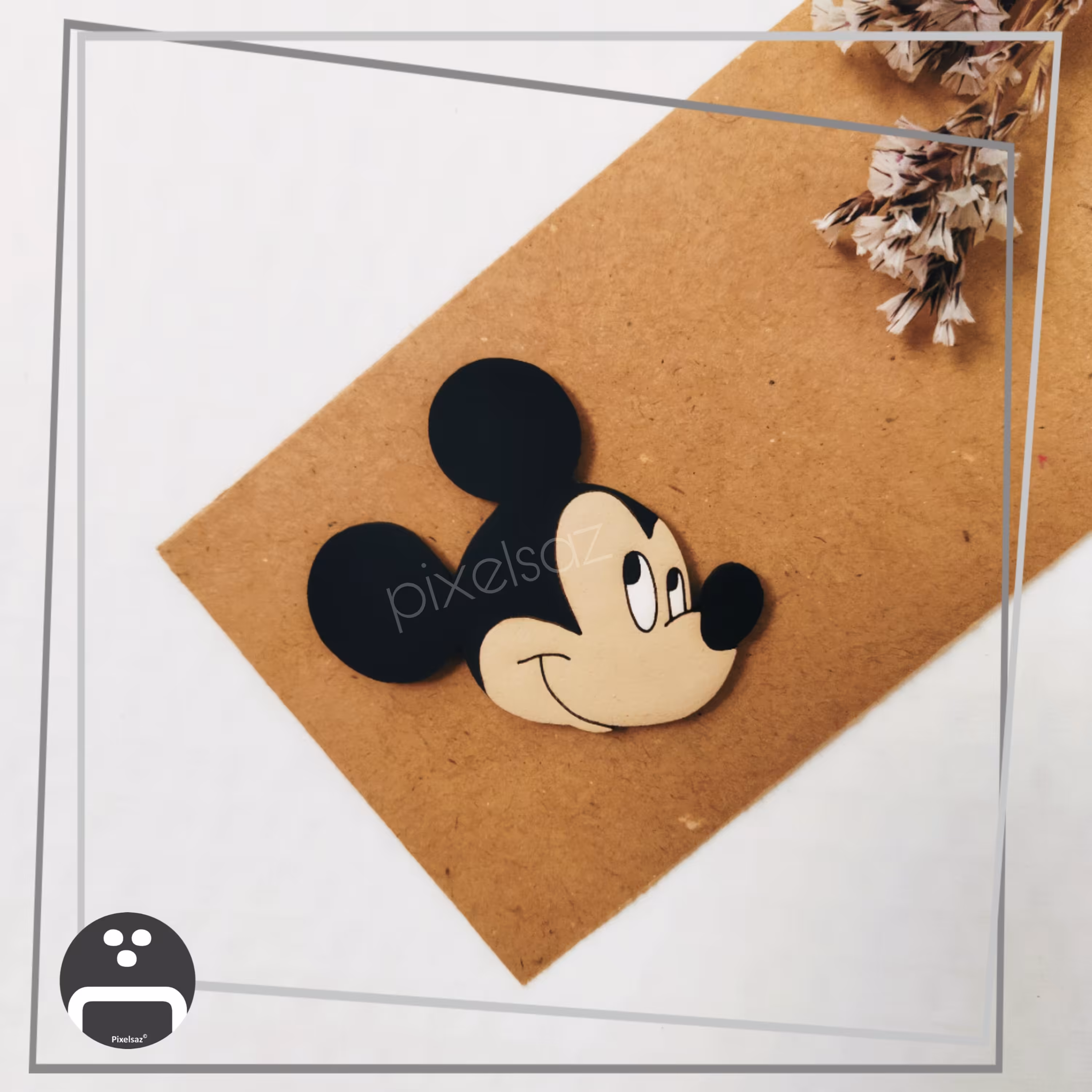 پیکسل ، مگنت ، استیکر  طرح میکی موس پیکسل ساز/جنس چوبی و نقاشی شده و ضدآب
