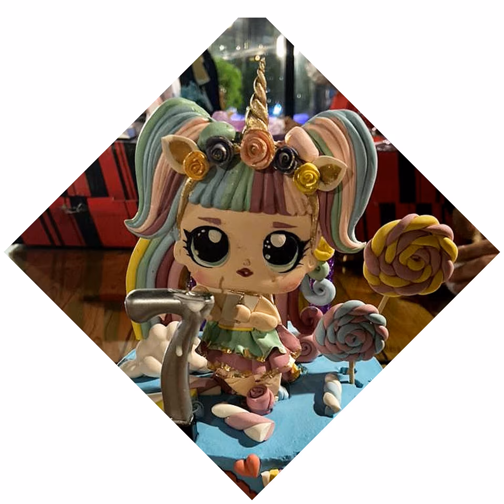 تاپر عمده عروسکی دخترانه فوندانت مناسب کیک تولد