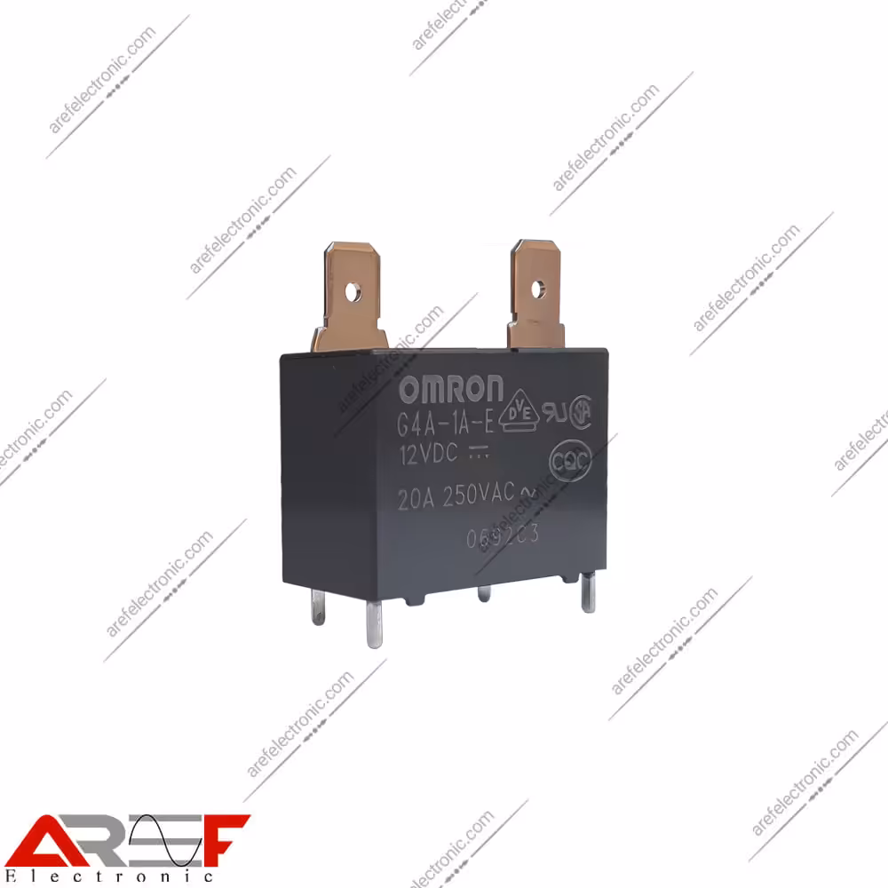 رله امرن مدل G4A-1A دارای ولتاژ 12VDC و 4 پین 20 آمپر - فروشگاه عارف الکترونیک