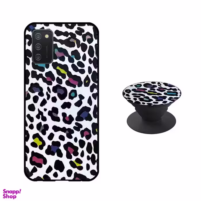 کاور دکین مدل Rikki طرح Leopard - C مناسب برای گوشی موبایل سامسونگ Galaxy A02s به همراه پایه نگهدارنده