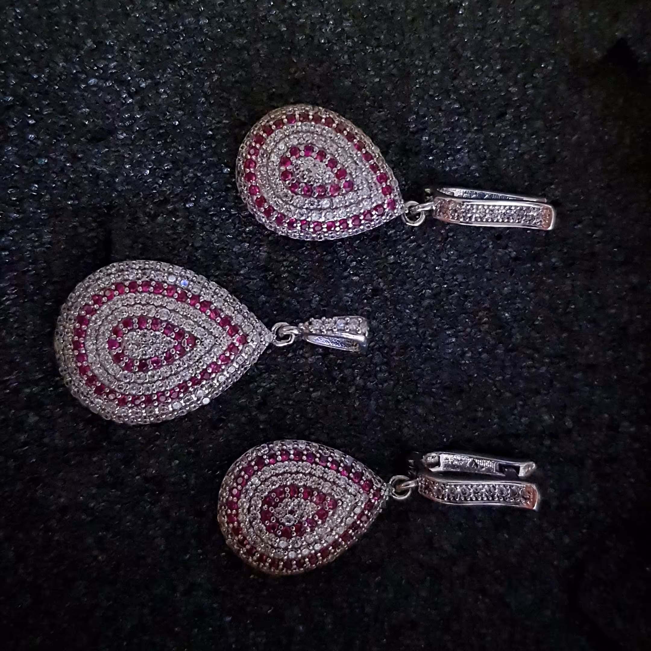 نیم ست جواهری پر نگین نقره زنانه طرح خدیجه سلطان آبکاری طلا