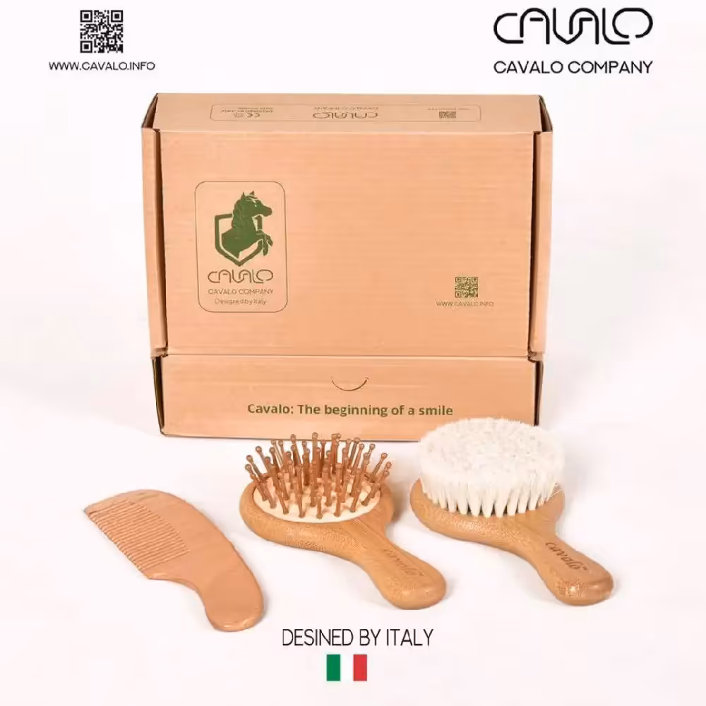 شانه و برس 3 تکه چوبی کاوالو cavalo