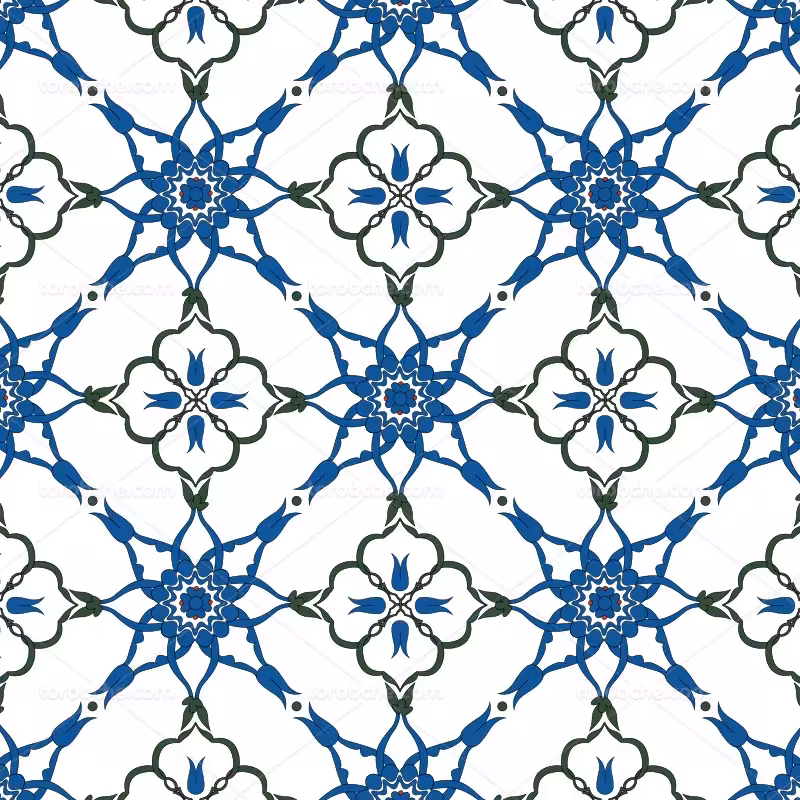 وکتور پترن سنتی آبی و سبز | گرافیک با طعم تربچه