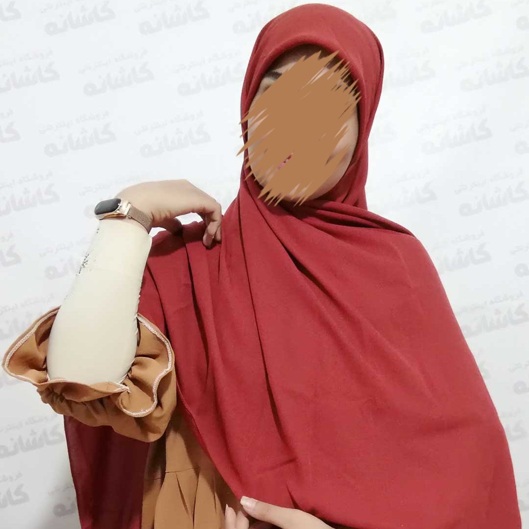 روسری کرپ حریر آجری