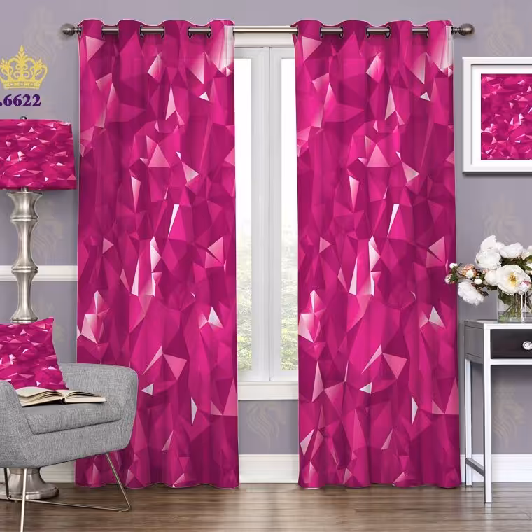 پرده اتاق خواب دو قواره پانچ طرح مدرن کد S6622