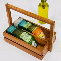 باکس دوخانه دسته دار چوبی چوب روس رنگ قهوه ای تیره ضد آب