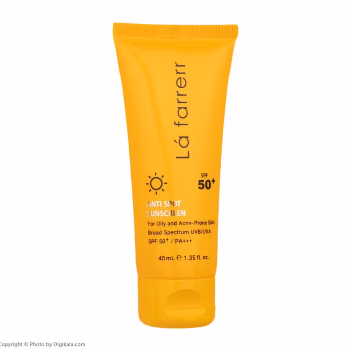لافاررکرم ضدآفتاب لافارر50درصدپوست چرب و مستعدآکنه  SPF50 حجم 40 میلی لیتر  انقضا1405.7
