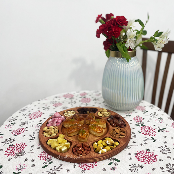 سینی مزه چوبی مدل گرد