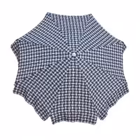 سایه بان قطر دو متر با پارچه نانو طرح تار و پود (چهارخانه) آب گریز رنگ نوک مدادی،مسافرتی