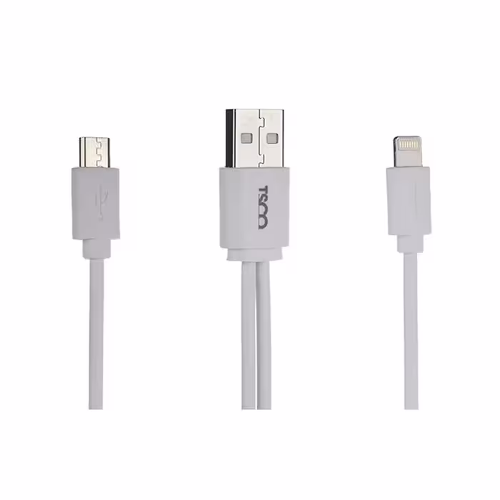 کابل تبدیل USB به microUSB و لایتنینگ تسکو مدل TSCO TC-A28 طول 0.2 متر