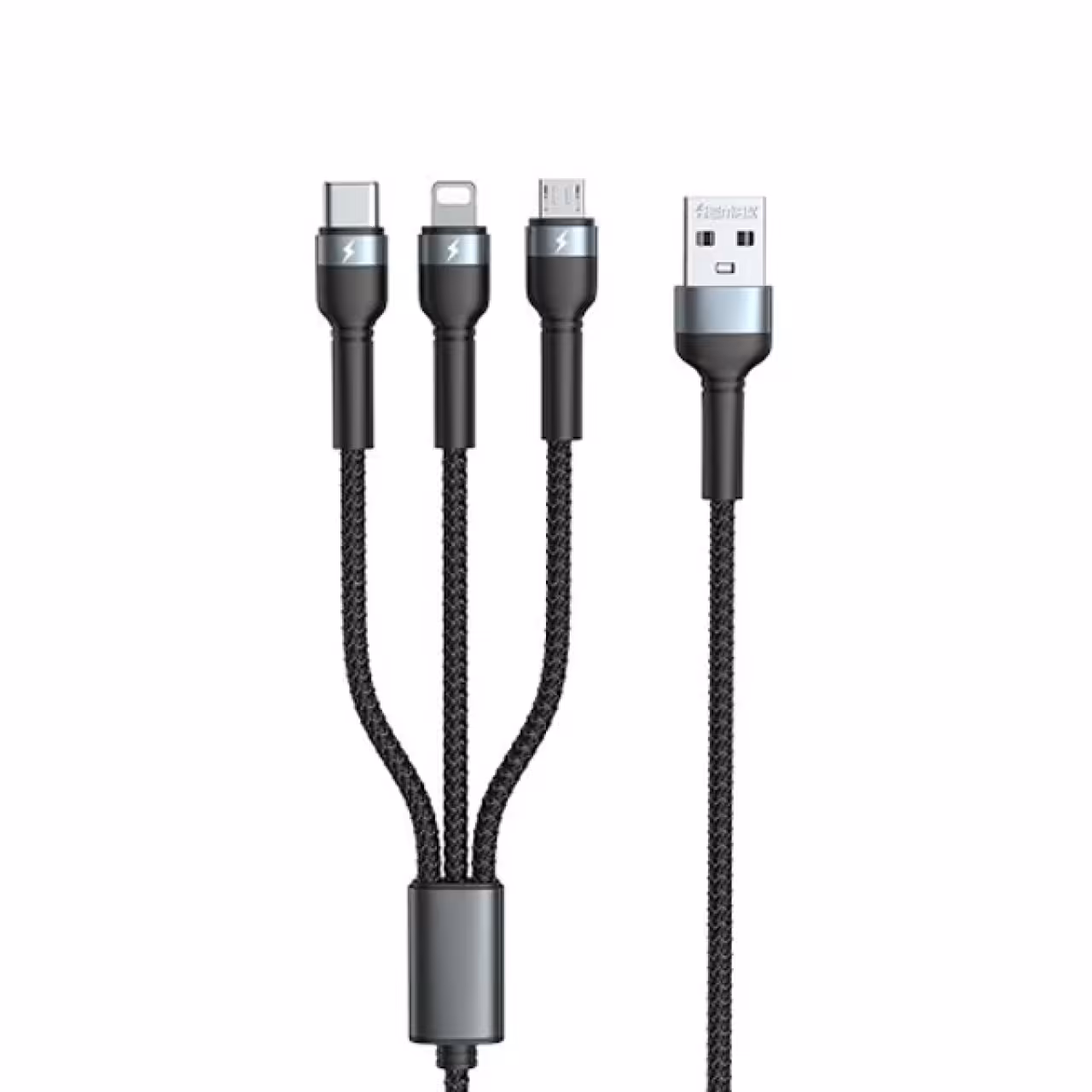 کابل تبدیل USB به microUSB / USB-C / لایتنینگ ریمکس مدل RC-124th طول 1.2 متر