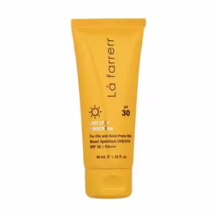 کرم ضد آفتاب و ضدلک بی‌رنگ لافارر مدل SPF30، مناسب پوست‌های چرب، حجم 40 میلی‌لیتر