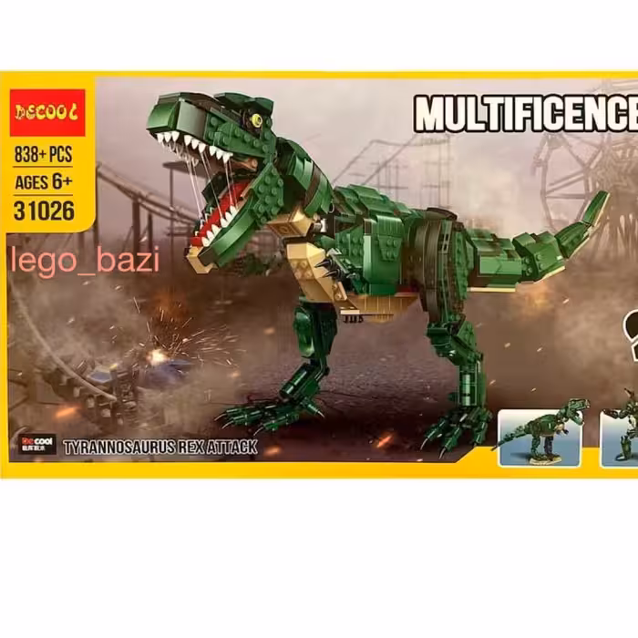 لگو دایناسور  تیرکس 2 حالت ساخت برند decool 31026