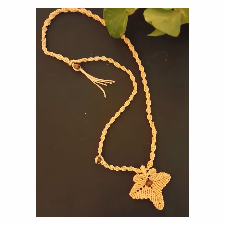 گردنبند  رومانتویی مکرومه بافت