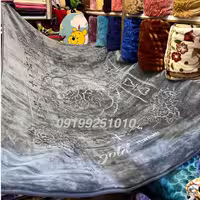 پتو نرمینه یک نفره مدل نرمین طلایی گلد گل برجسته جعبه ای رنگ طوسی کد 27