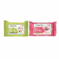 پک دستمال مرطوب کامان مدل milk cleanser بسته 20 عددی به همراه دستمال پاک کننده آرایش چشم بسته 10 عددی