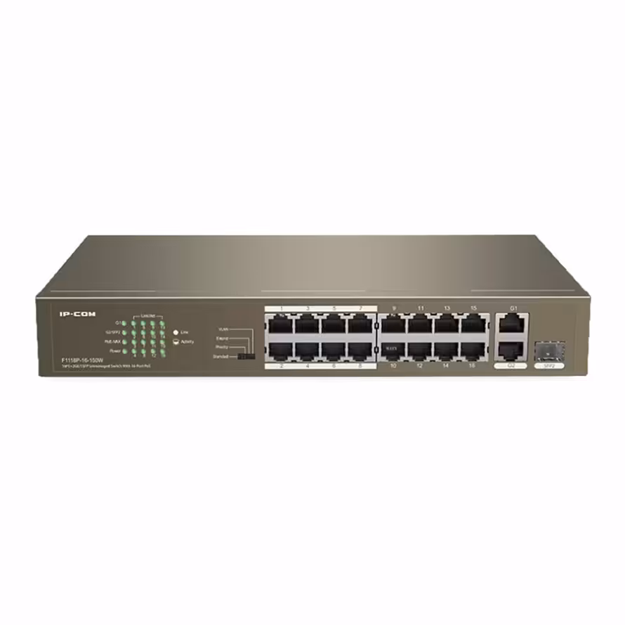 سوئیچ 16 پورت آی پی کام F1118P-16-150W