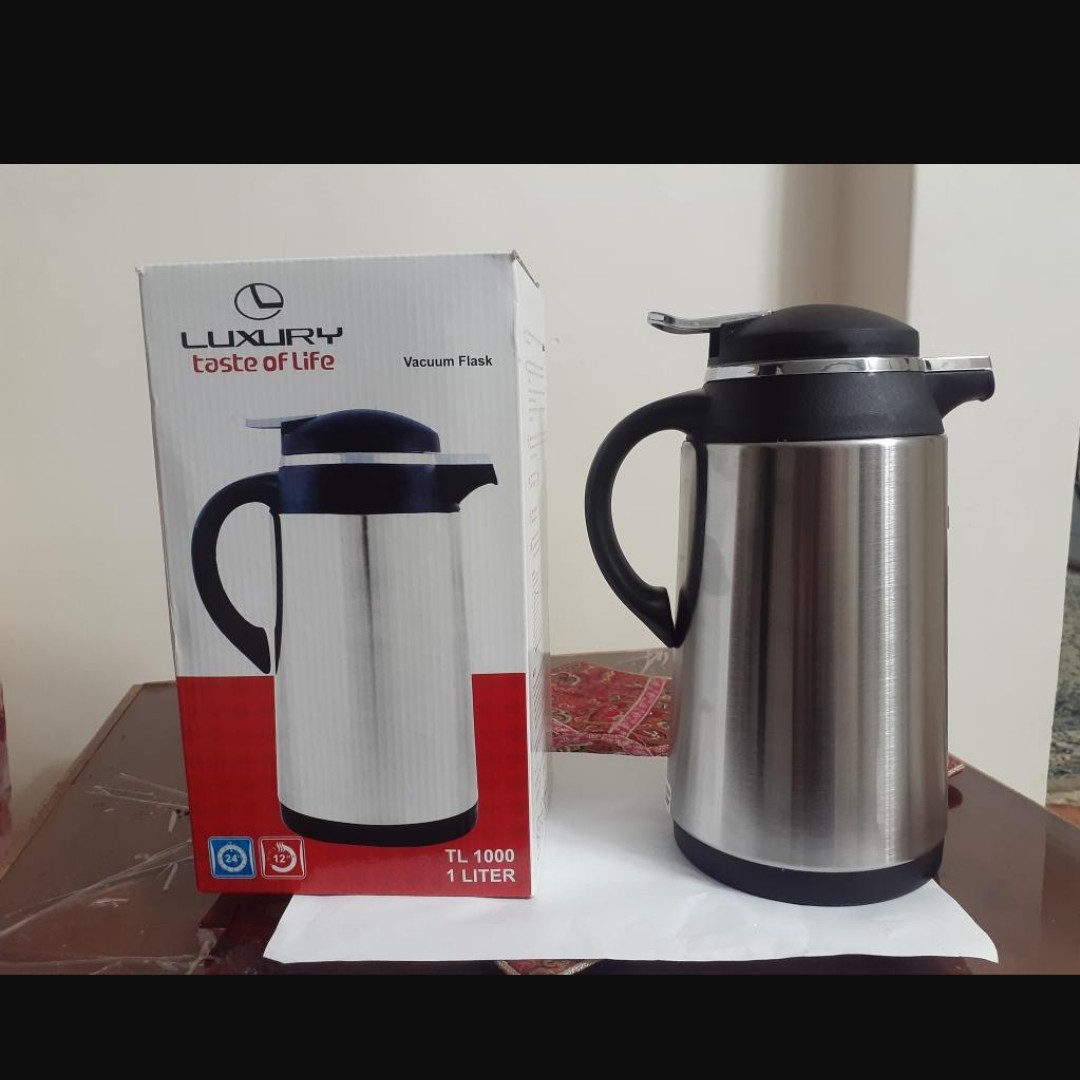 فلاکس لاکچری حجم یک لیتر بدنه استیل داخل شیشه به همراه ارسال رایگان 