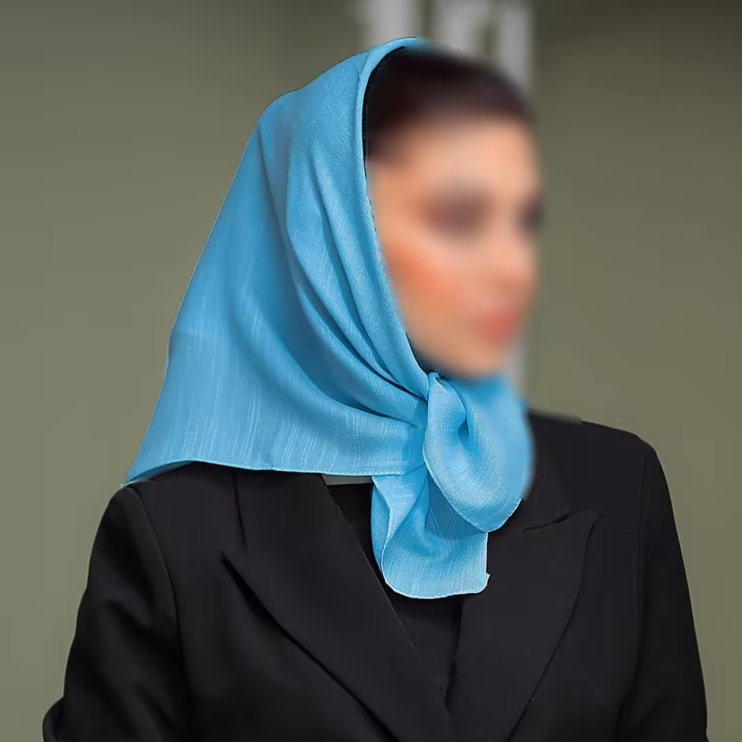 مینی اسکارف نخی اسلپ فوق العاده سبک رنگ آبی ارسال رایگان 