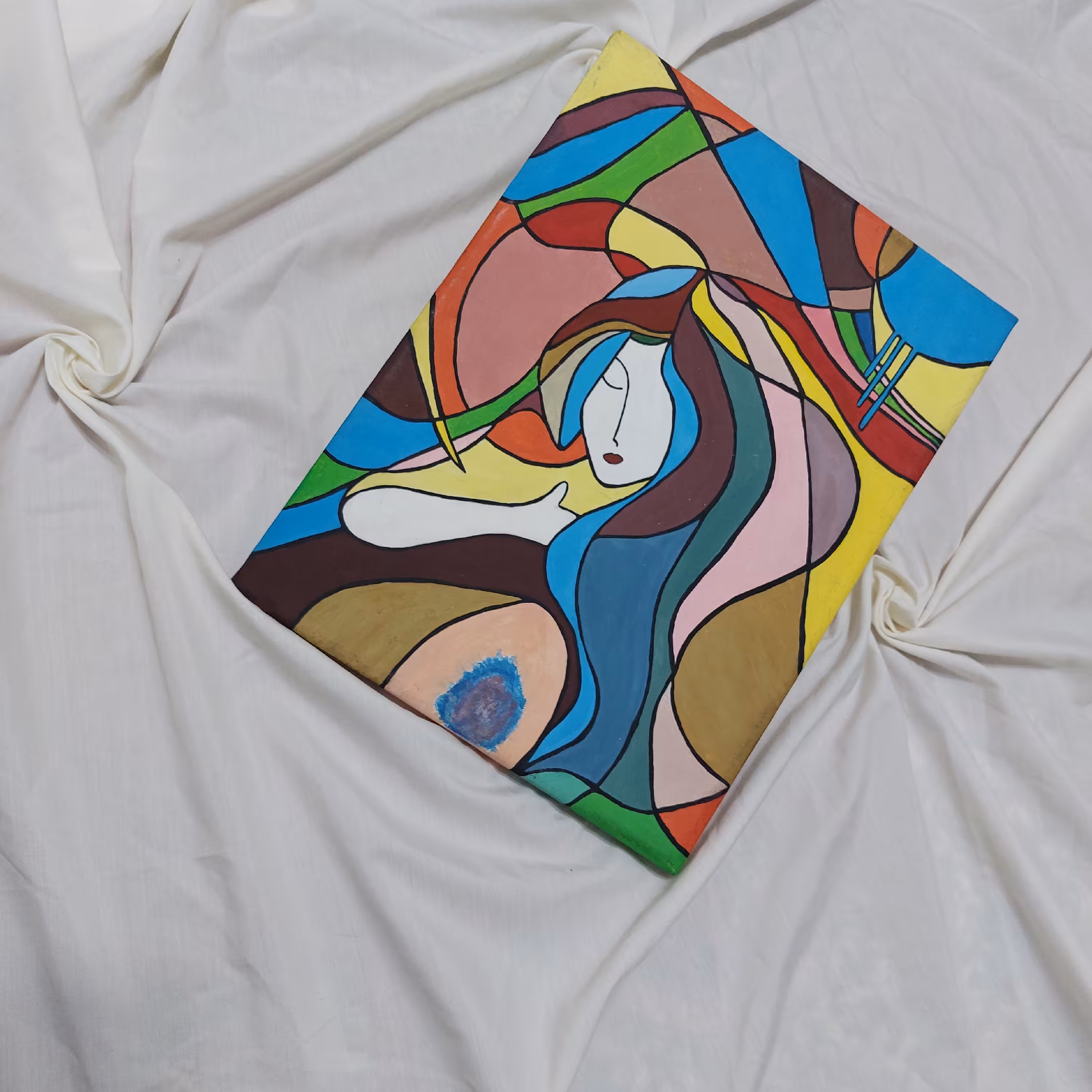 طرح کوبیسم روی بوم 