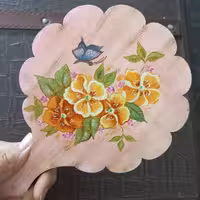 اینه دستی چوبی نقاشی شده 