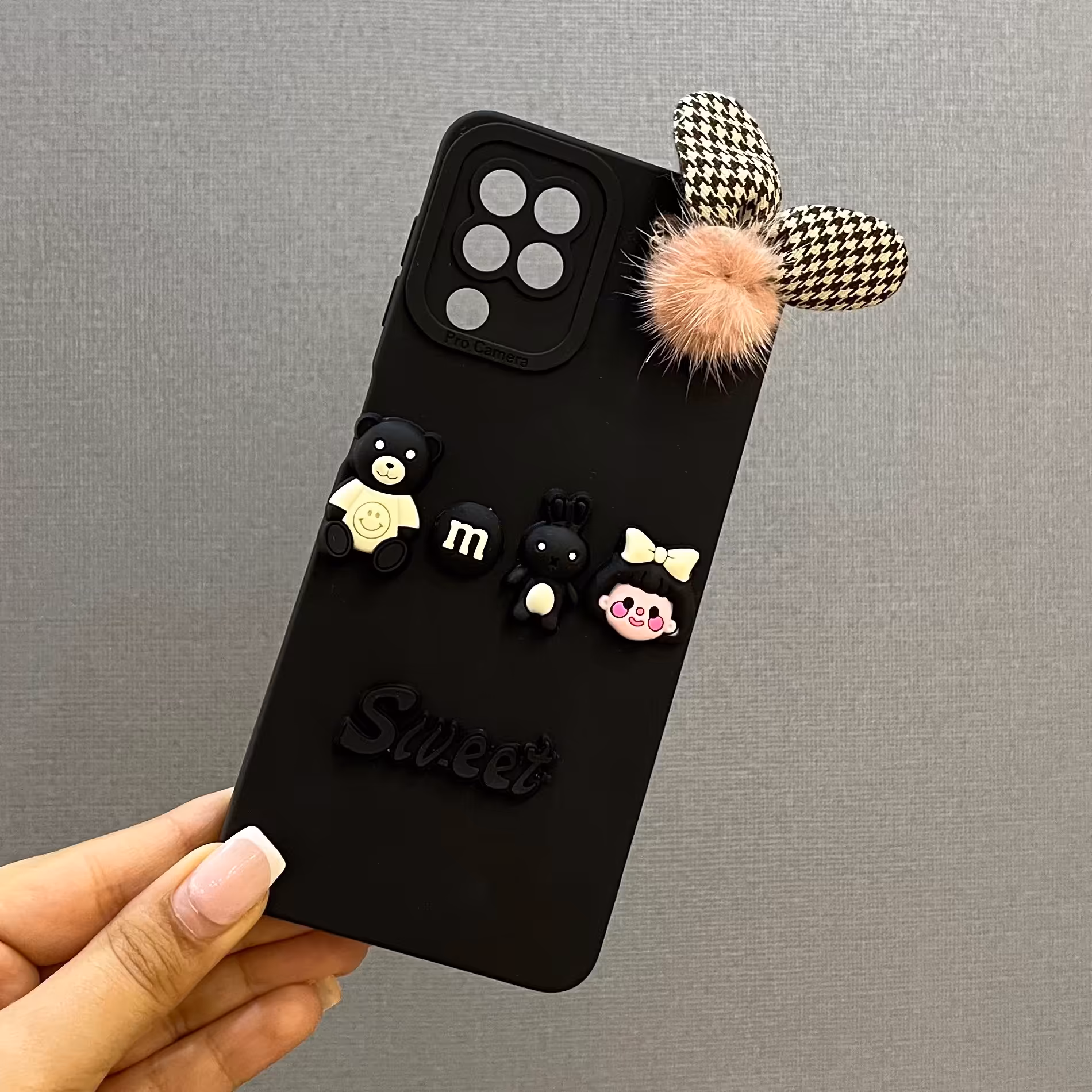 قاب خرگوشی برجسته مشکی سامسونگ A22(4G)