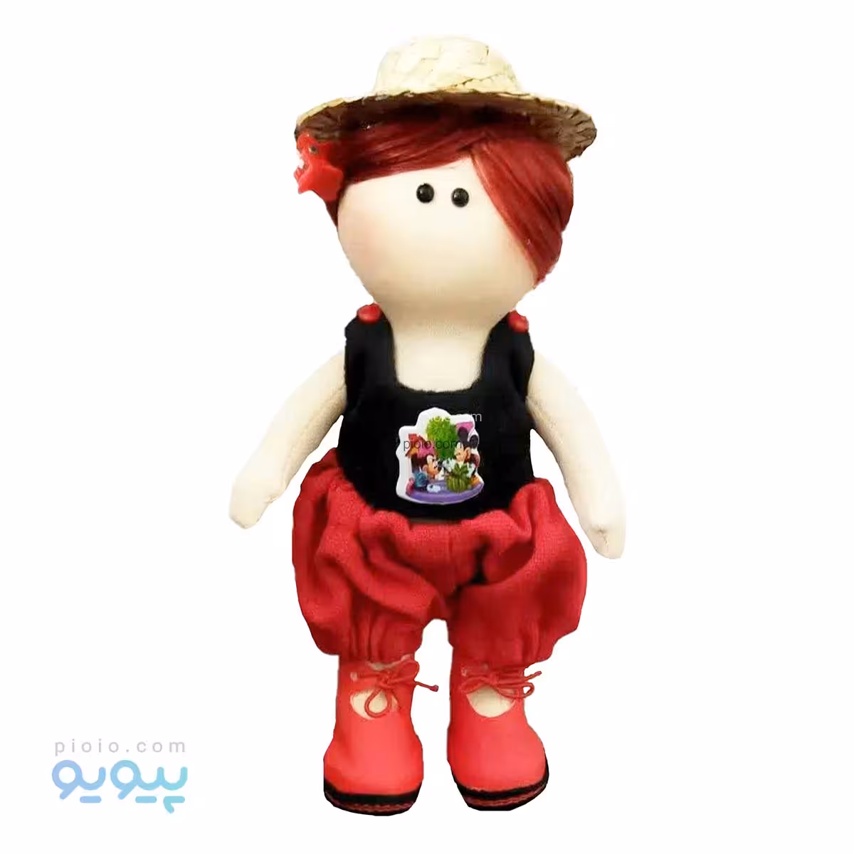 عروسک دست ساز روسی دختر مو قرمزی