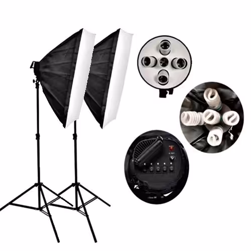 کیت 2 شاخه سافت باکس 70×50 دیاموند   هولدر 5 لامپ   پایه و لامپ