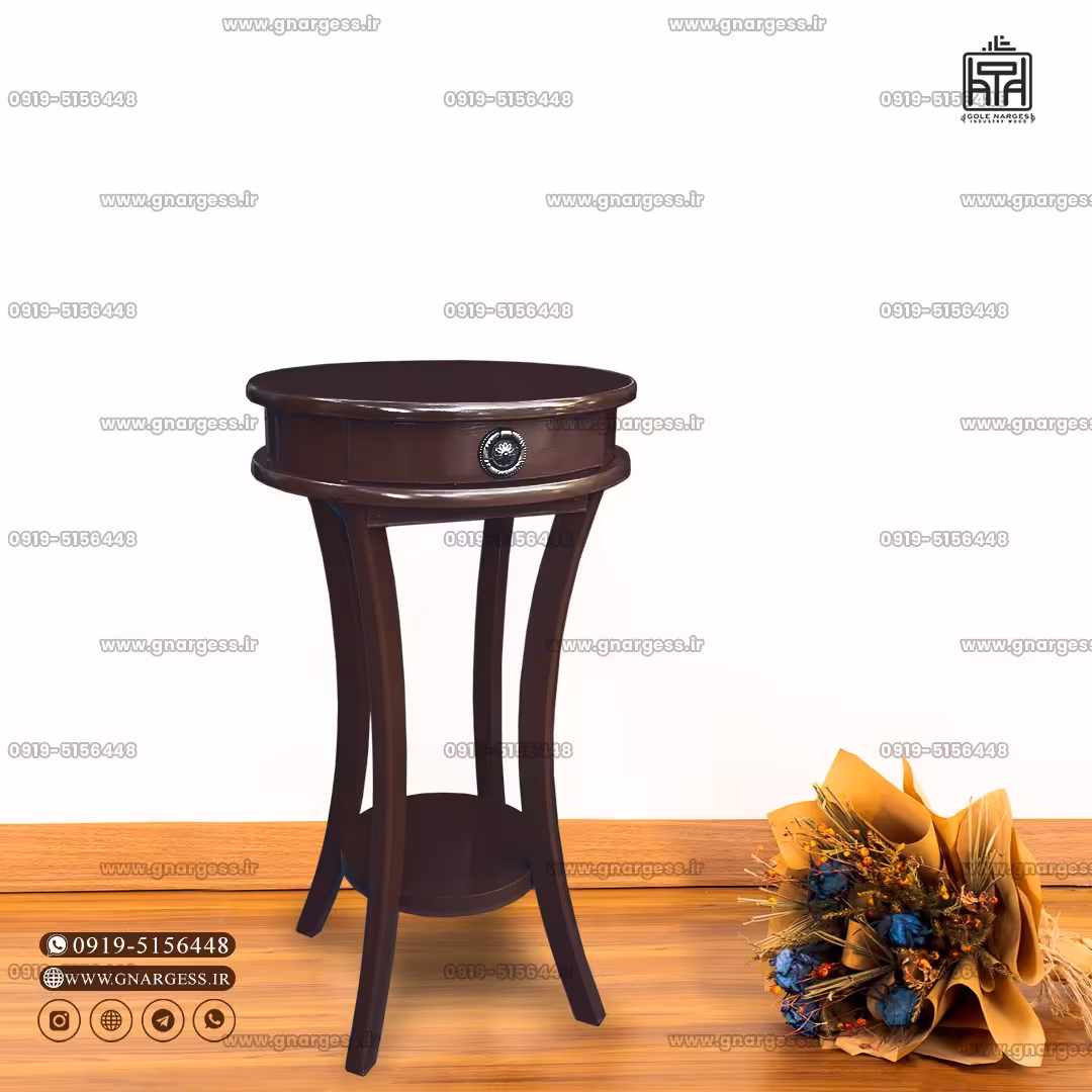 میز تلفن مدرن طرح ایفل گرد در تنوع رنگ (هزینه ارسال بصورت پس کرایه)