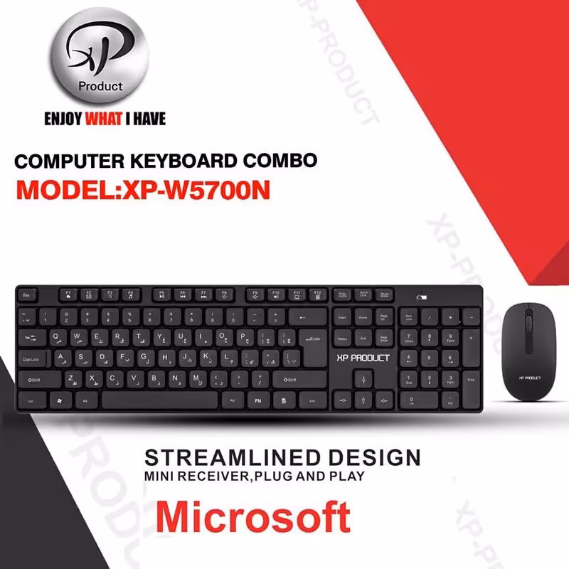 کیبورد و ماوس بی سیم ایکس پی XP-W5700N (صفحه کلید وایرلس)