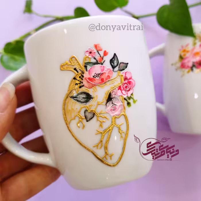ماگ پزشکی نقش برجسته طرح قلب، ماگ ویترای دکتر قلب، خانم دکتر، آقای دکتر، متخصص قلب، هدیه، سوپرایز، کادویی، ارسال رایگان