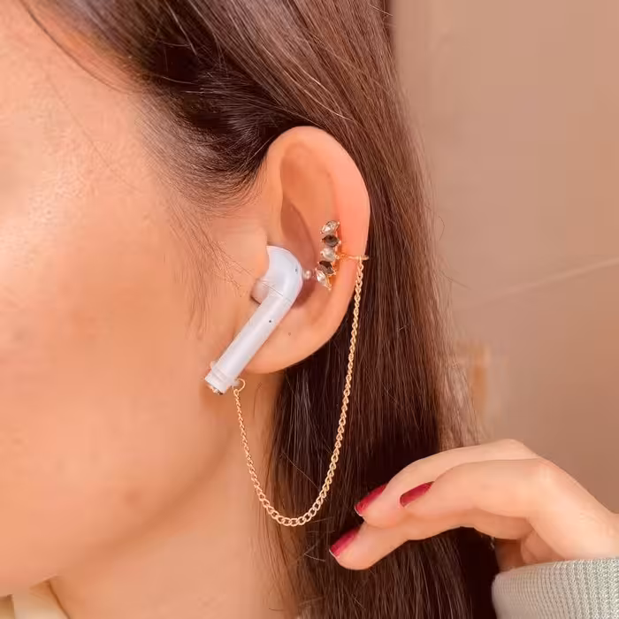 اویز نگهدارنده ایرپاد نگینی سفید سیاه 