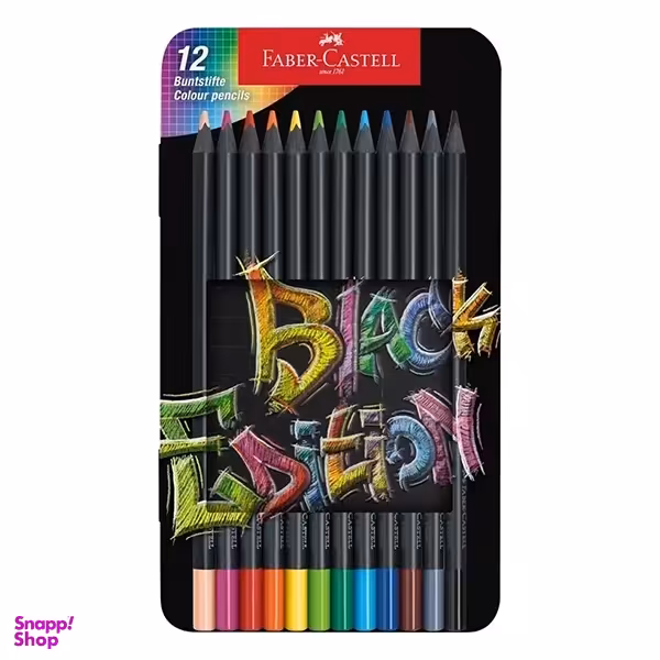 مداد رنگی بلک ادیشن 12 رنگ جعبه فلزی FABER CASTELL 116413